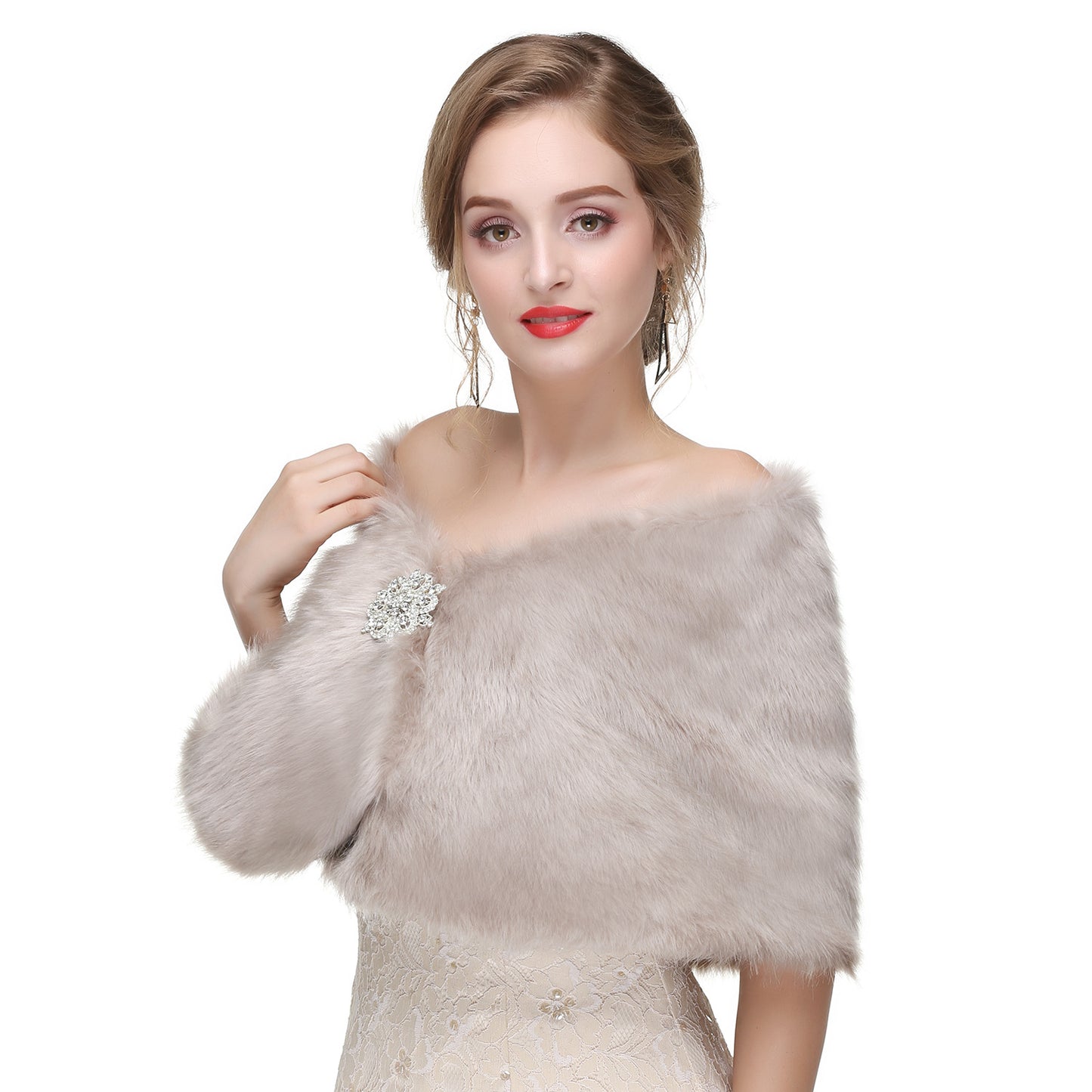 High-end Wedding Dress Winter Warm Fur Shawl