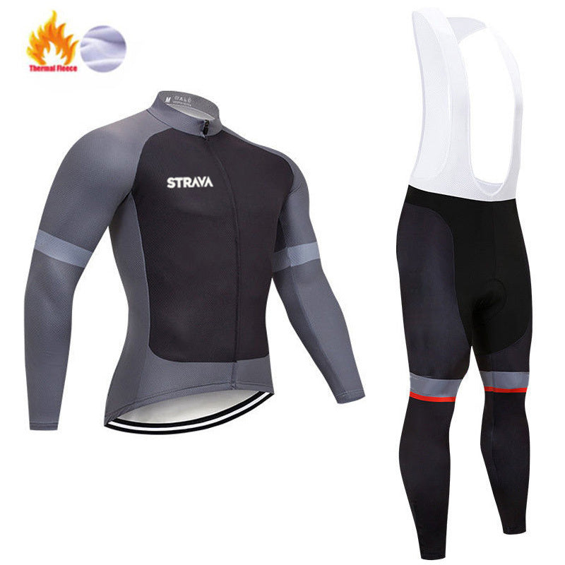 STRAVA Pro Team Winter Cycling Clothing Breathable Ropa Ciclismo Long Sleeve MTB Bicycle Clothing Outdoor Sport Clothes