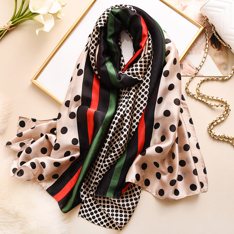 Dot printed silk scarf