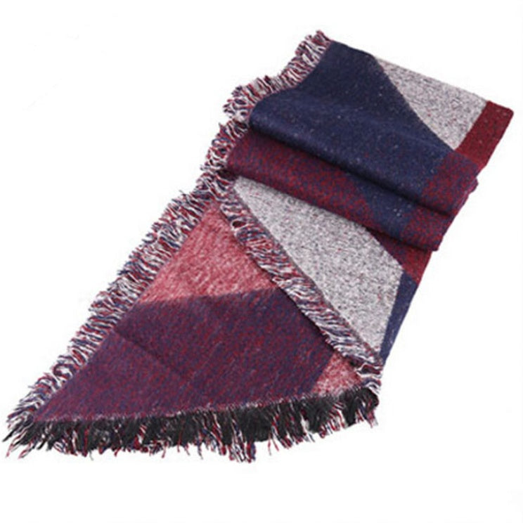 Foreign trade hot women's cashmere scarf plaid shawl warm thick autumn and winter European station cross-border supply wholesale