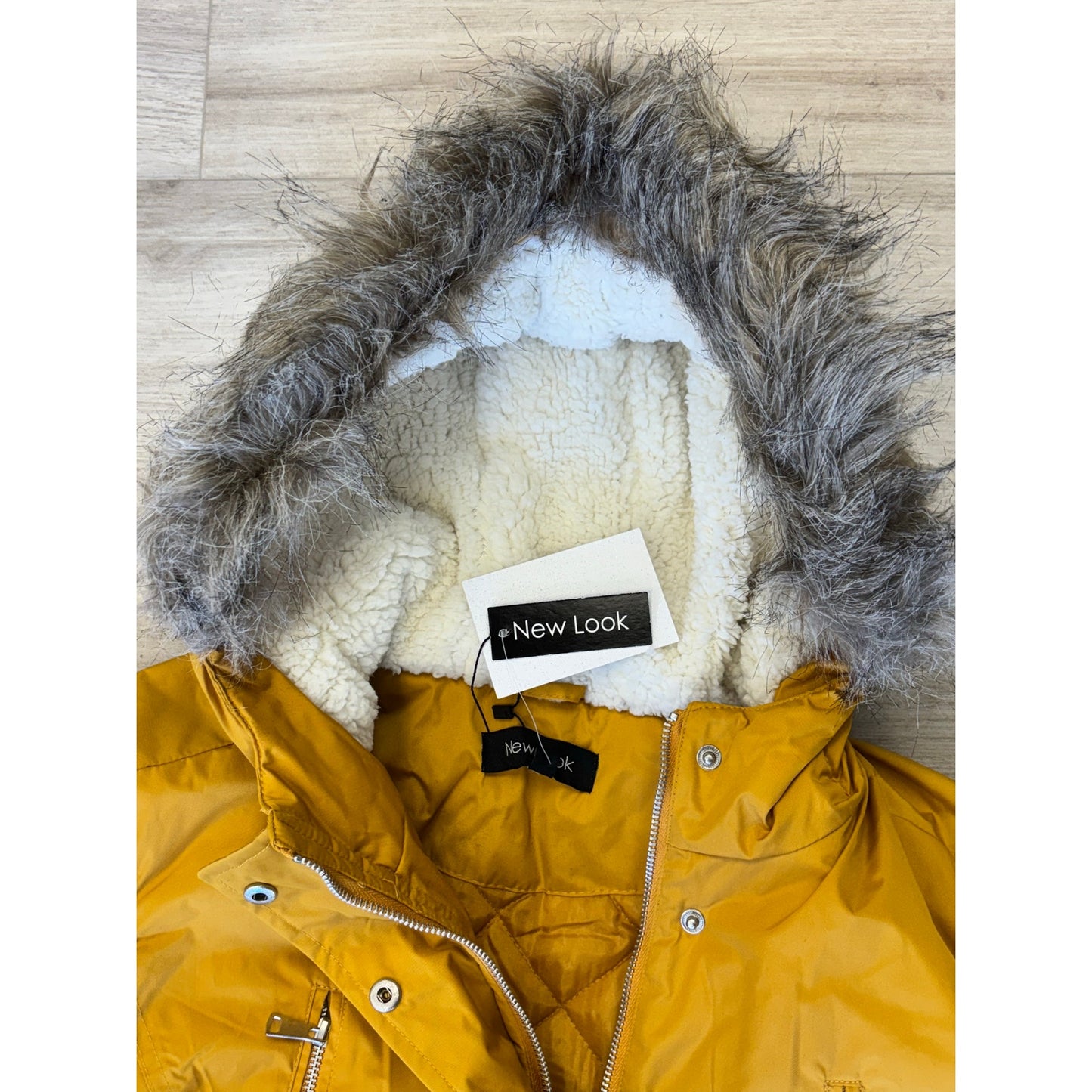 New Look Yellow Hooded Jacket Coat XL