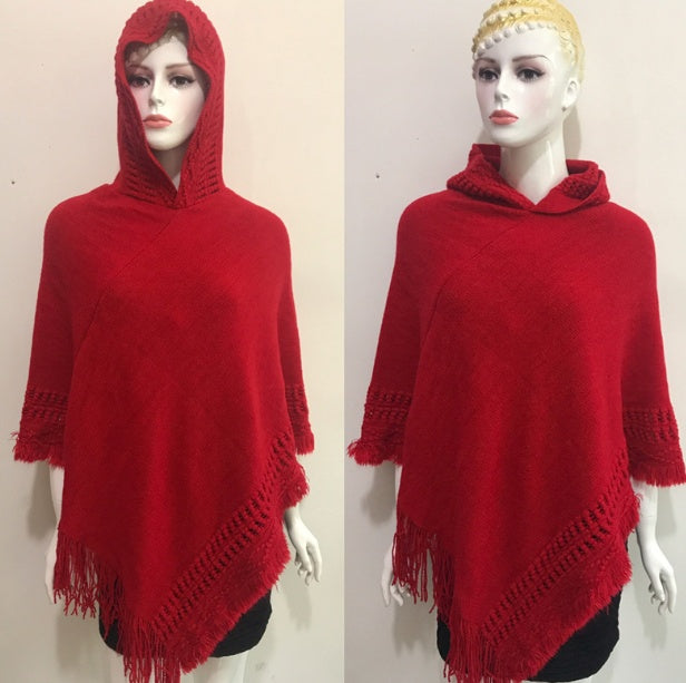 Hollow tassel cloak shawl