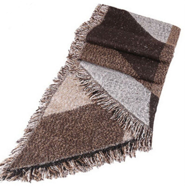 Foreign trade hot women's cashmere scarf plaid shawl warm thick autumn and winter European station cross-border supply wholesale