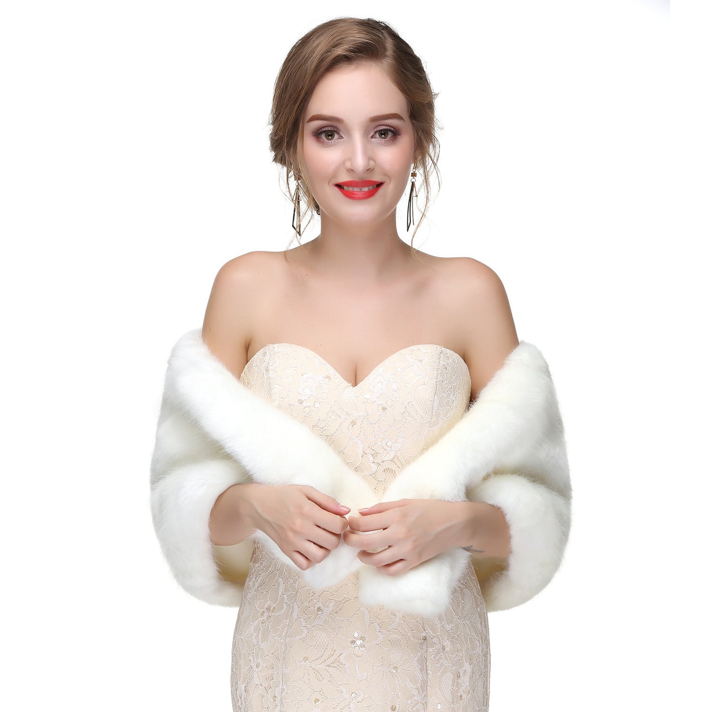 High-end Wedding Dress Winter Warm Fur Shawl