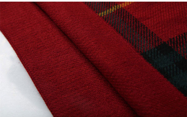 Cashmere plaid pocket scarf