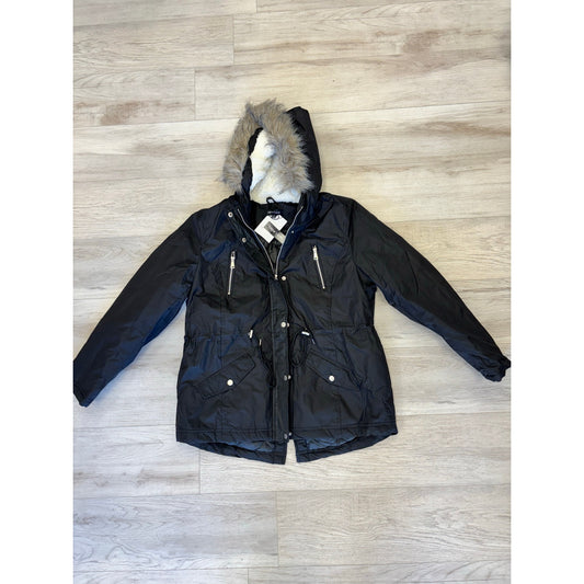 New Look Black Hooded Jacket Coat XL