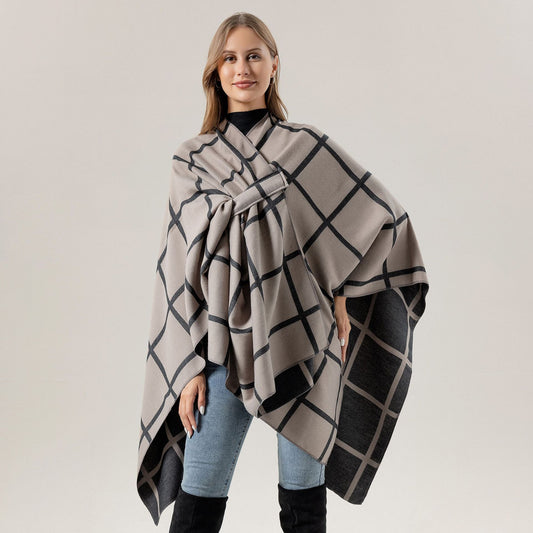 Women's Fashion Gingham Check Warm Scarf