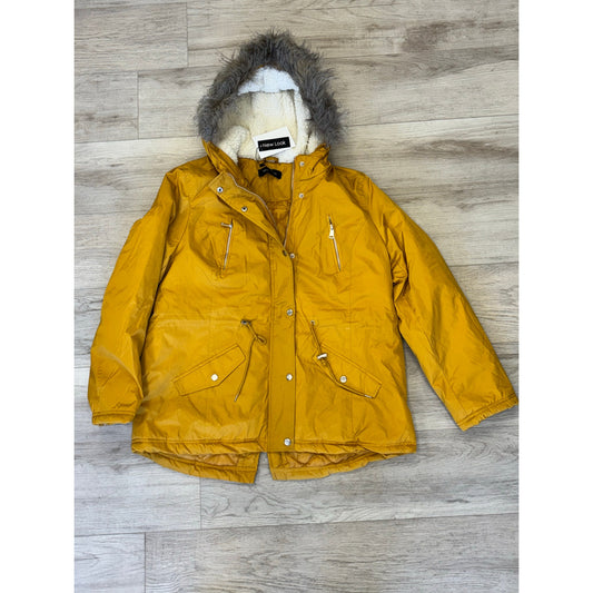 New Look Yellow Hooded Jacket Coat XL